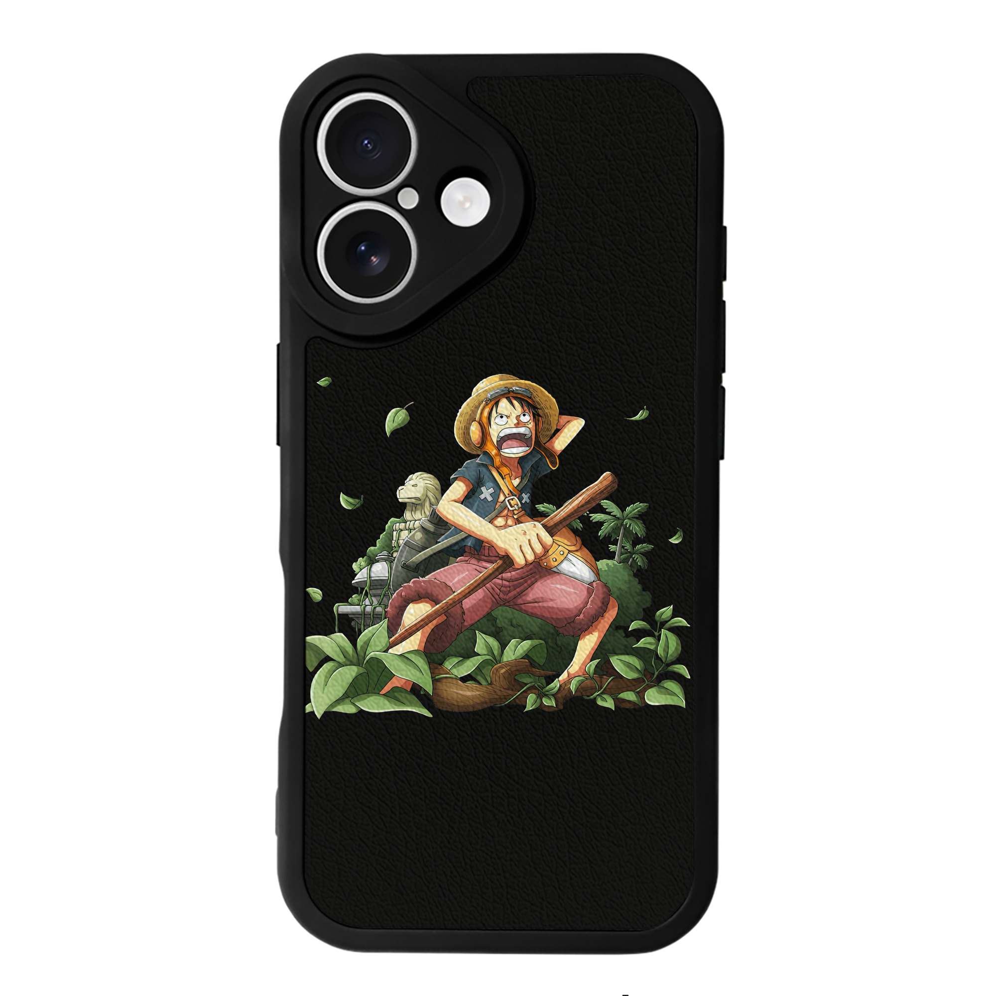 （画像用） ワンピース モンキー・D・ルフィ ONE PIECE Monkey D. Luffy 【iPhone 16シリーズ対応】シリコンスマホケース（レザー調） 材質：シリコン